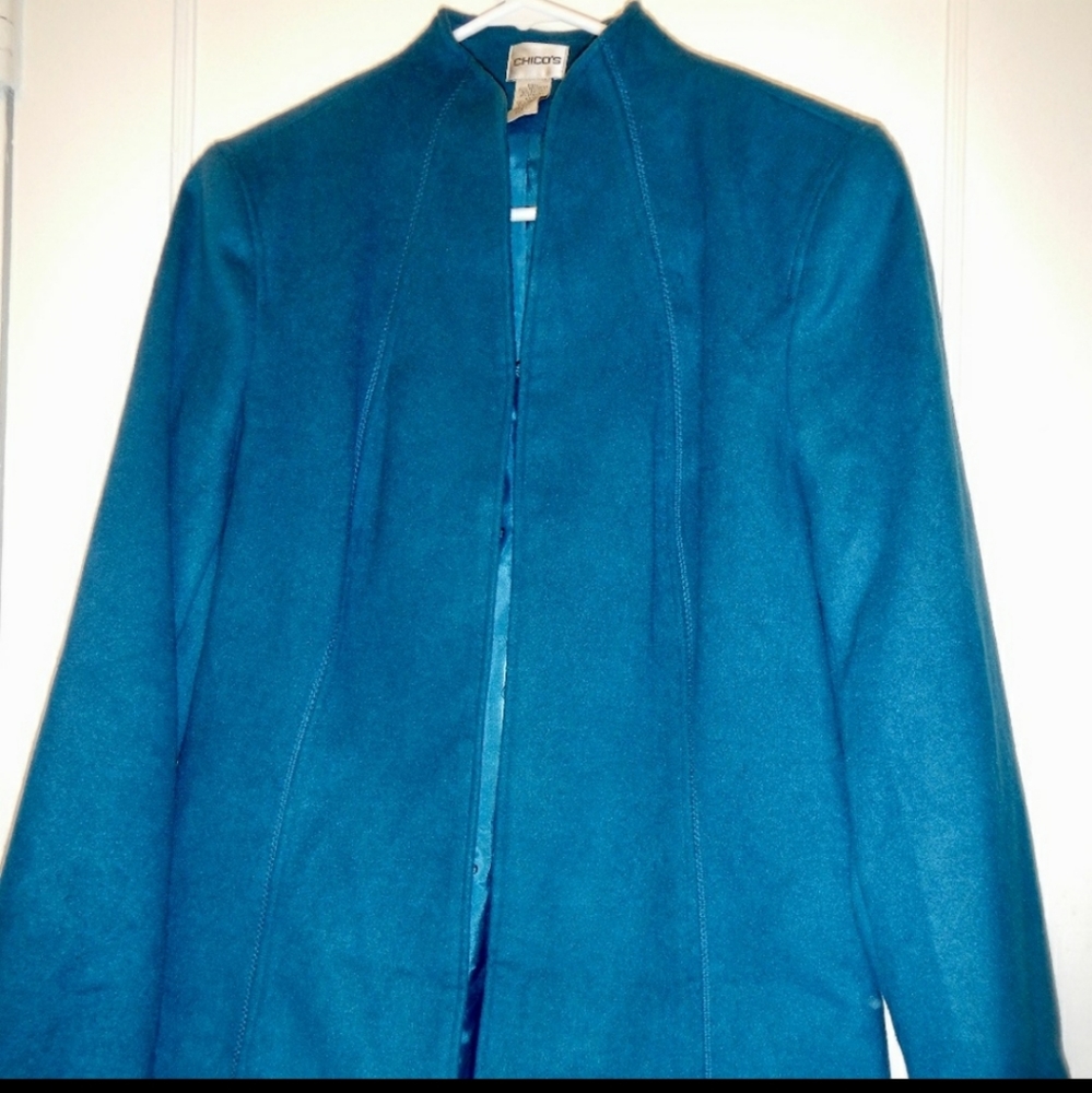 Blue chico's peacoat